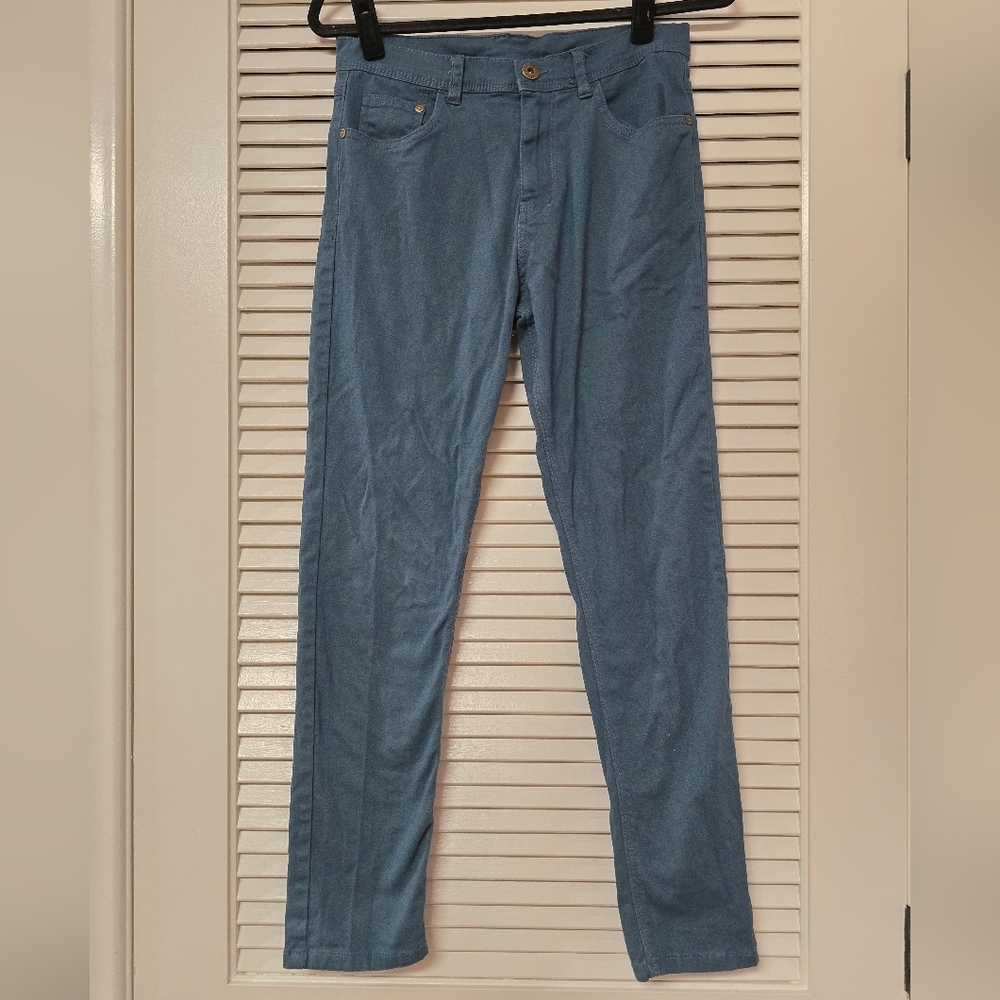 Ring of Fire - Boy's Blue Casual Skinny Pants With Pockets